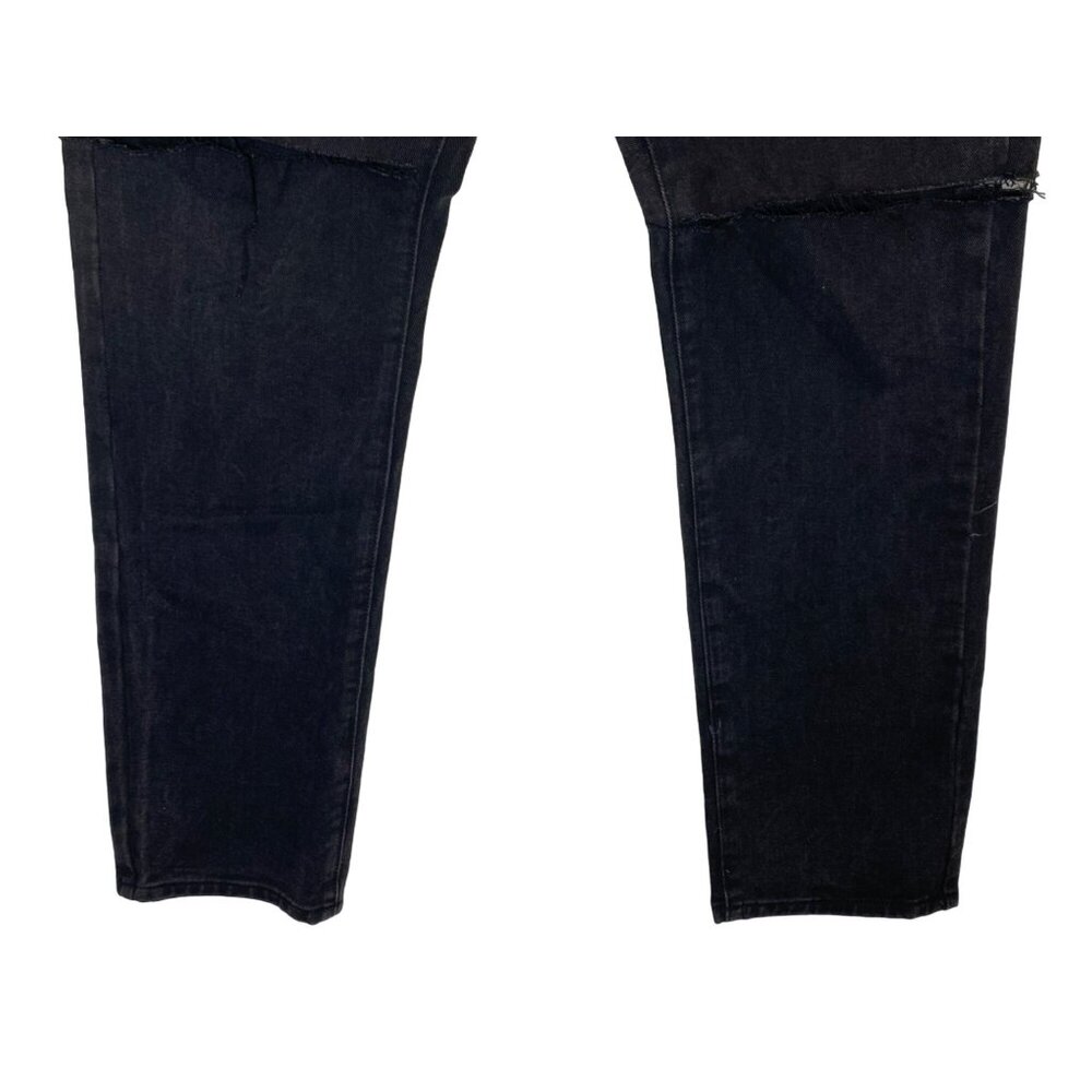 Nasty Gal Jeans NWT! Strike a Pose Distressed High Rise Mom US Size 10 Black - Picture 6 of 12